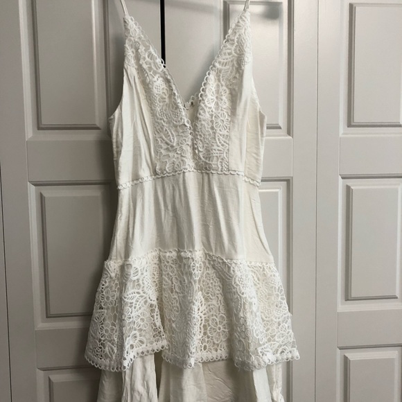 White V Neck Dress From Red Dress Boutique - Picture 5 of 7